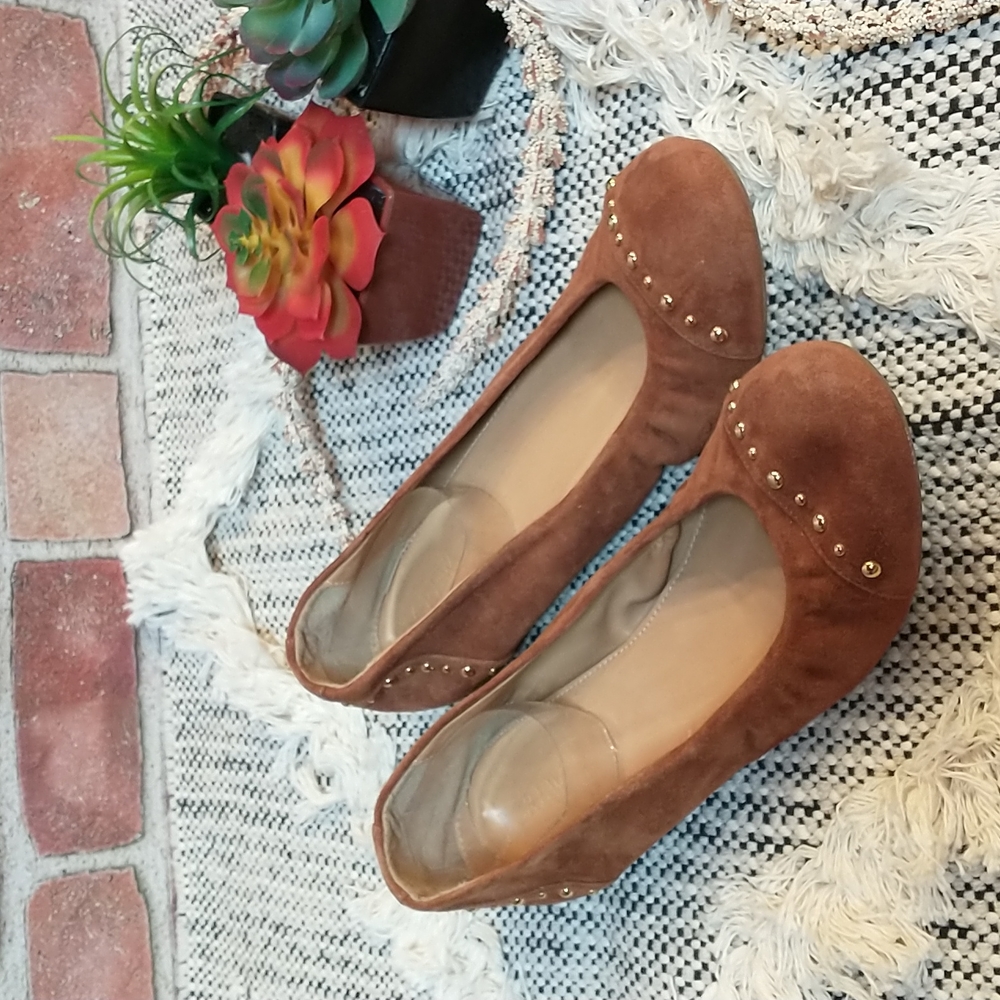 J. Crew Cece Studded Suede Ballet Flats. Size 9